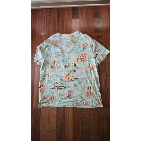 Polo Ralph Lauren Polo Bear Aop Pocket Hawaiian Multicolor Tshirt Size Large - Picture 2 of 6